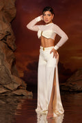 Crop Top Albor Marfil Pantalón Onda Marfil 1 Soul of the beach Alma playera