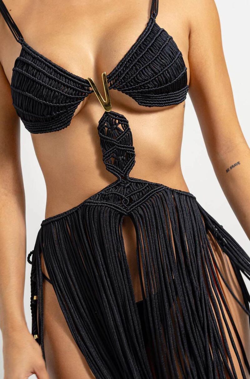 Vestido kospi negro Tropico Detalle 03